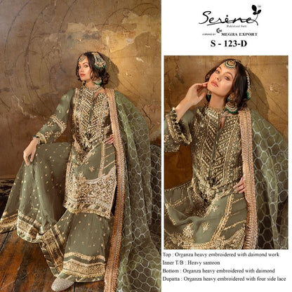 S-123 Serine Organza Pakistani Salwar Suits