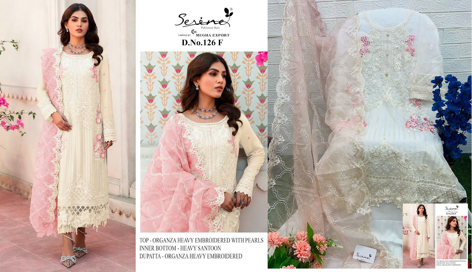 S-126 Serine Organza Pakistani Salwar Suits