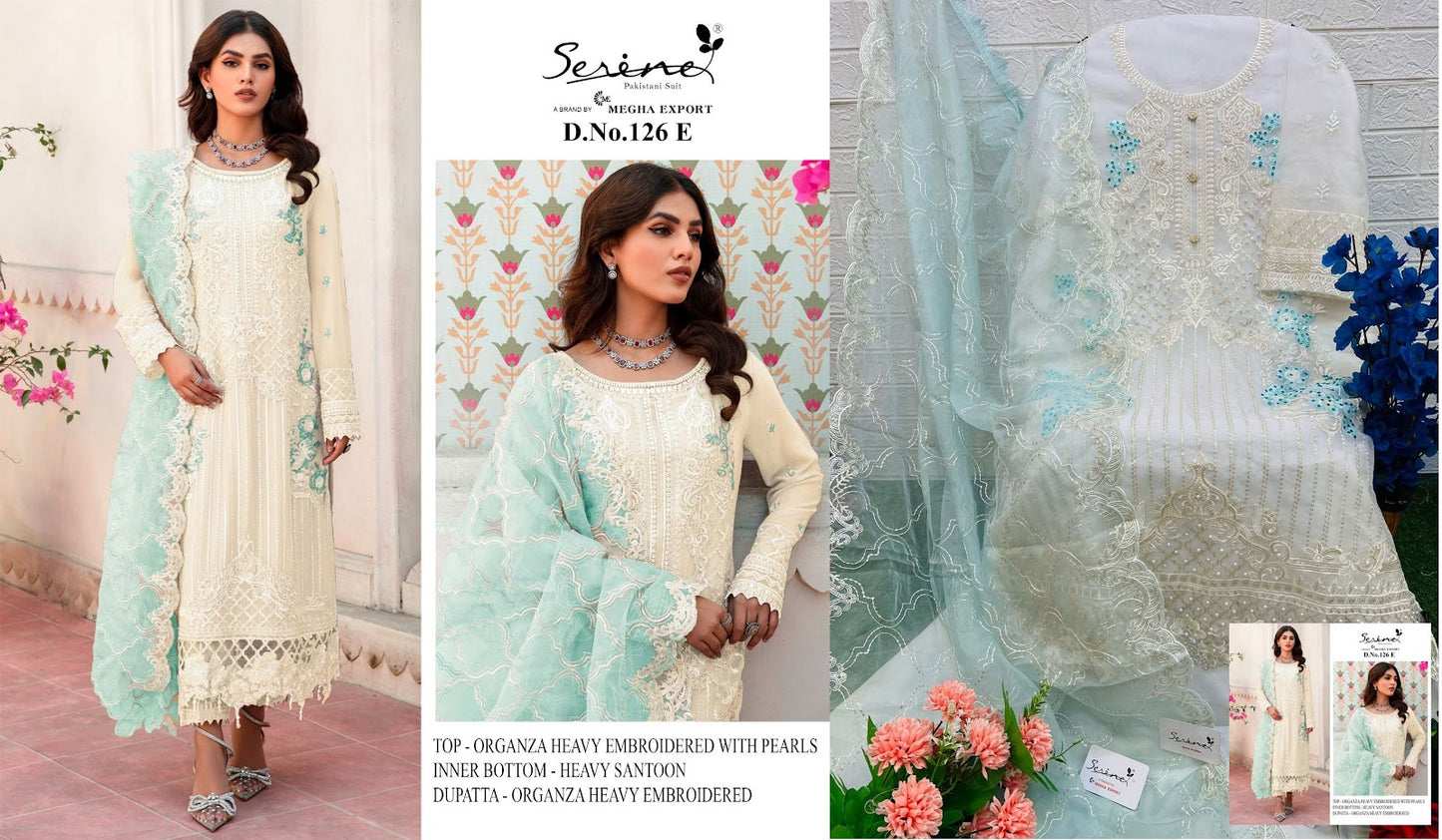 S-126 Serine Organza Pakistani Salwar Suits