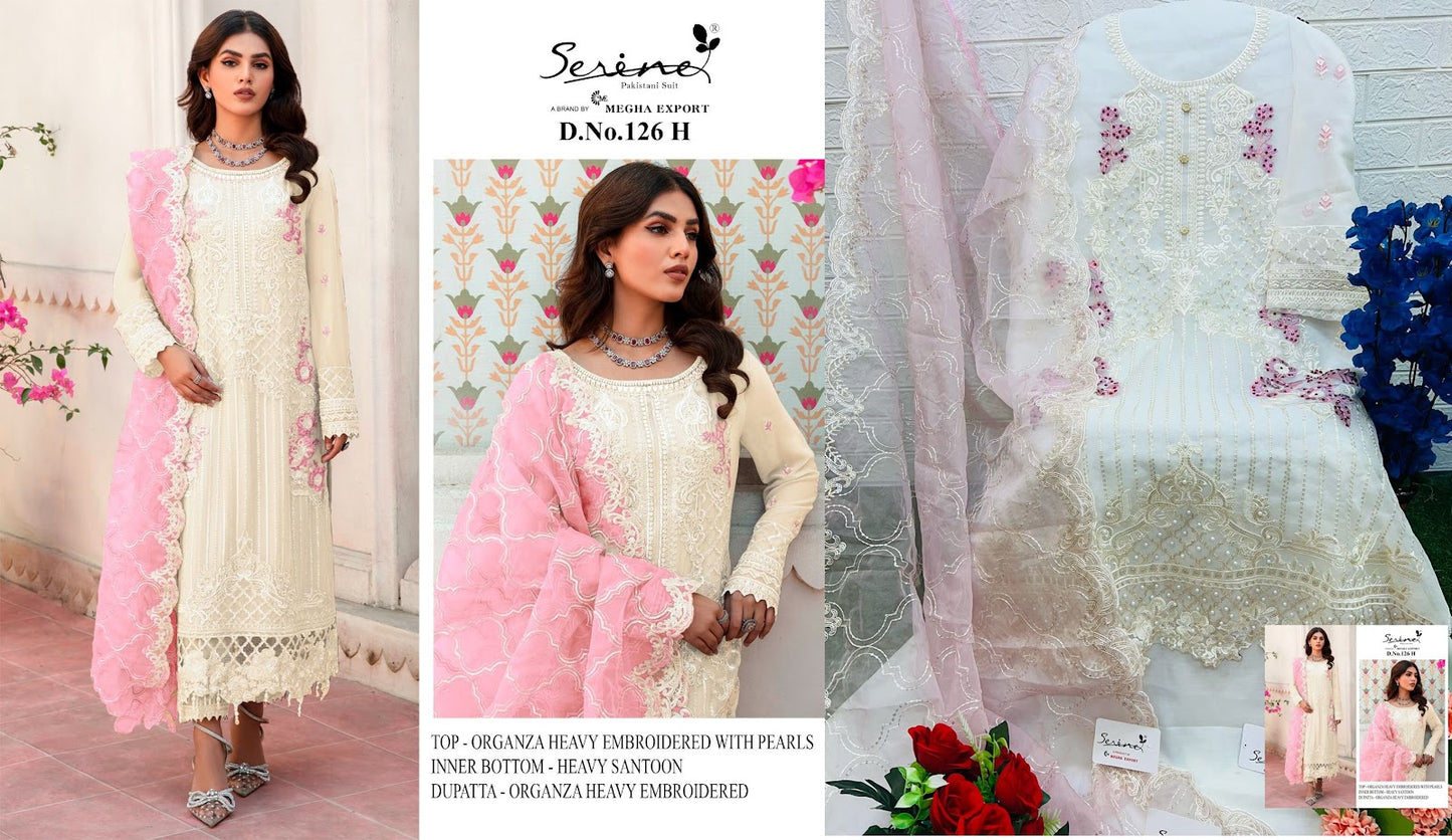 S-126 Serine Organza Pakistani Salwar Suits