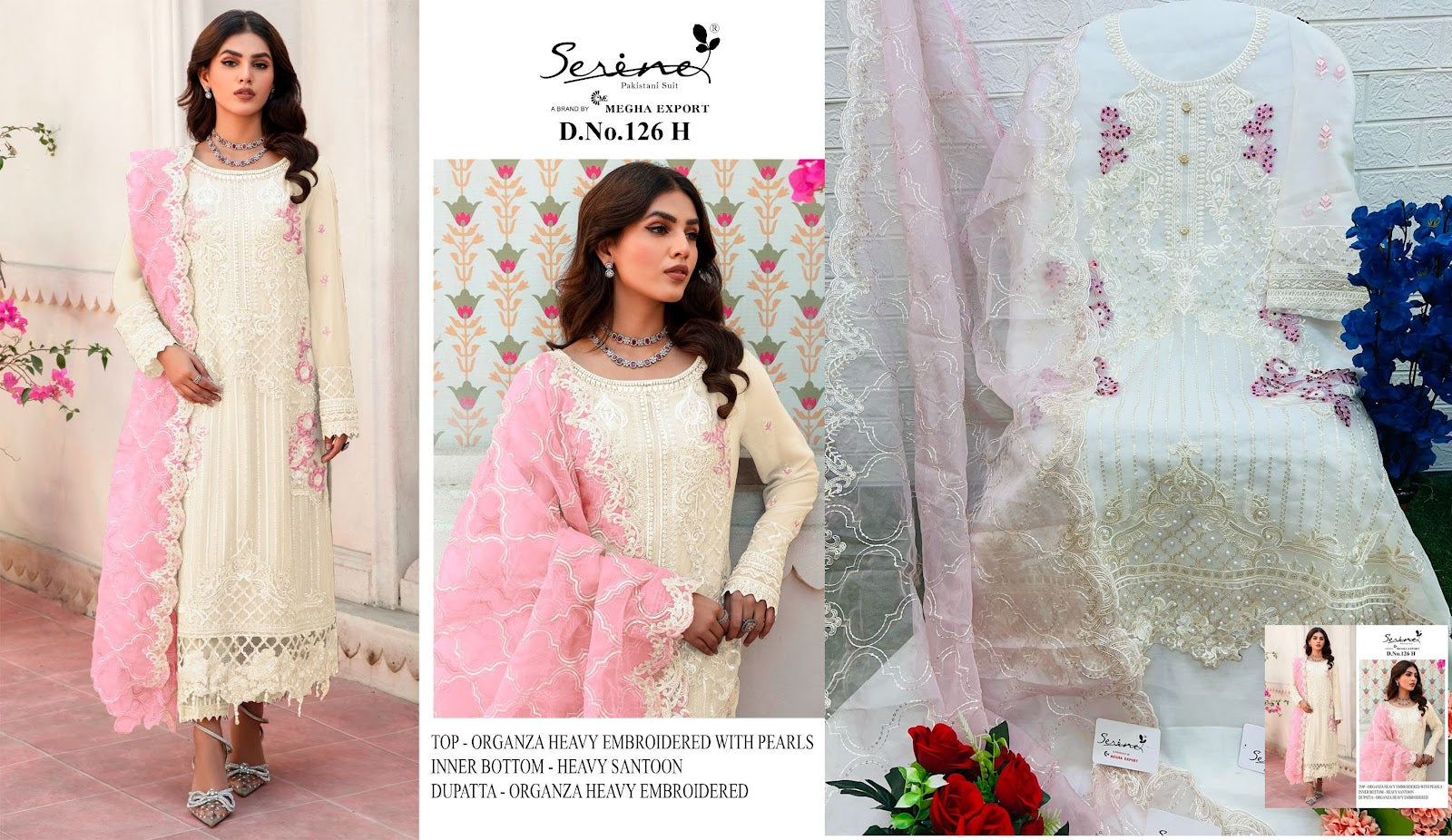 S-126 Serine Organza Pakistani Salwar Suits