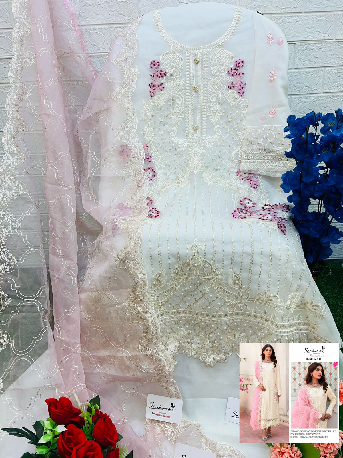 S-126 Serine Organza Pakistani Salwar Suits