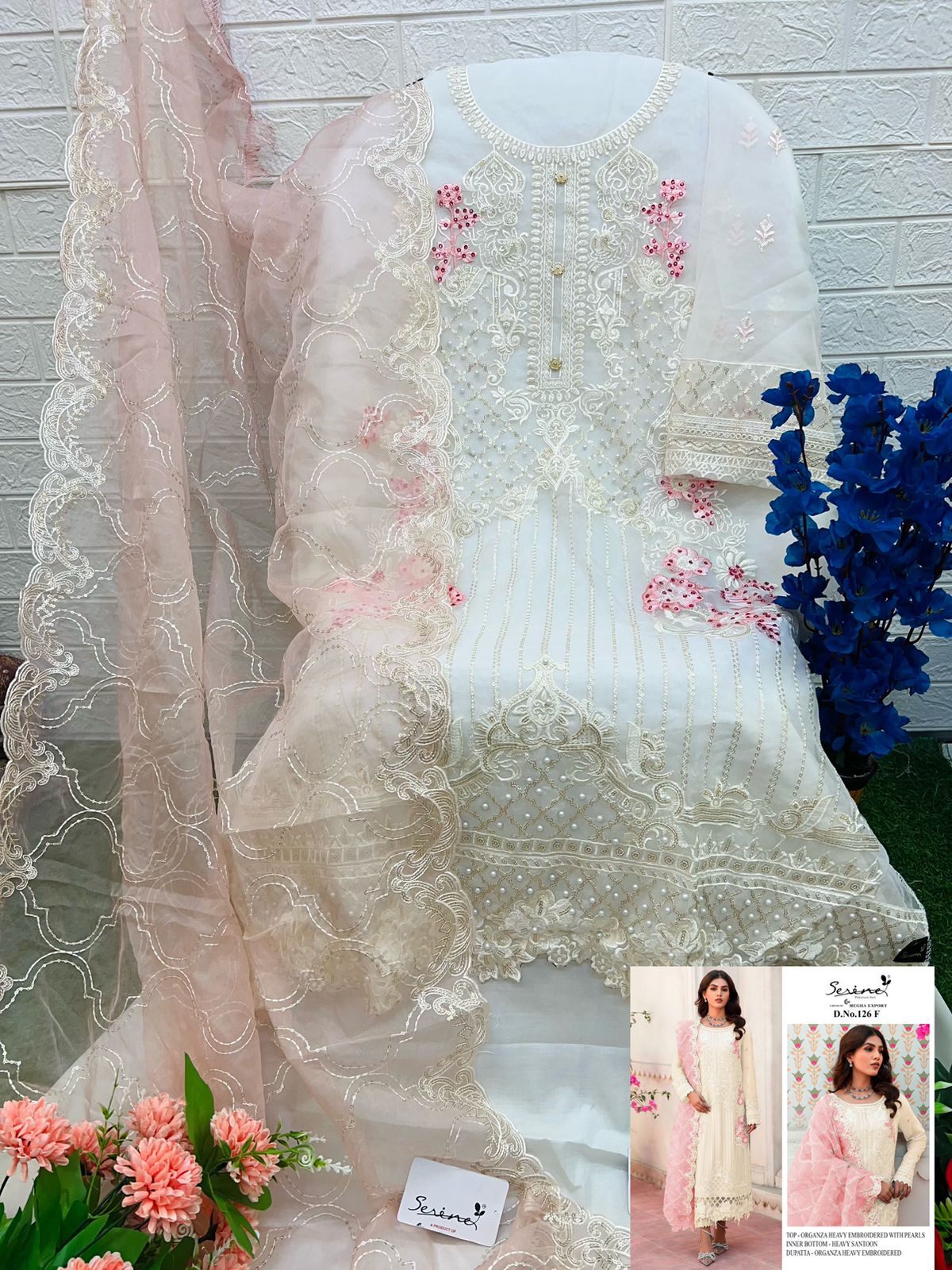 S-126 Serine Organza Pakistani Salwar Suits