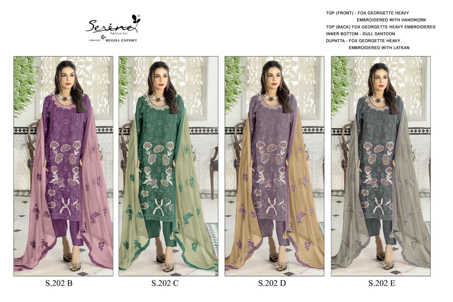 S-202 Serine Georgette Pakistani Salwar Suits