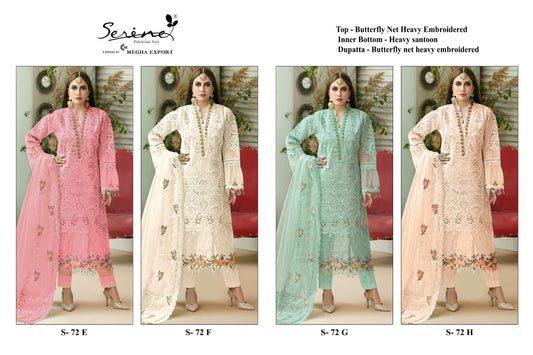 S-72-Colours Serine Butterfly Net Pakistani Salwar Suits