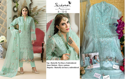 S-72-Colours Serine Butterfly Net Pakistani Salwar Suits