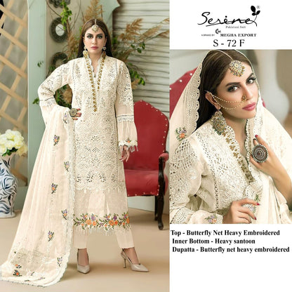 S-72-Colours Serine Butterfly Net Pakistani Salwar Suits