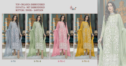 S-751 Shree Fabs Organza Pakistani Salwar Suits