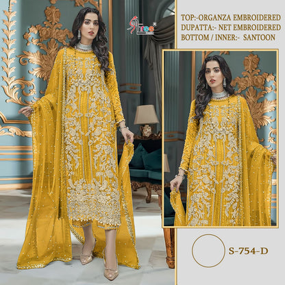 S-751 Shree Fabs Organza Pakistani Salwar Suits