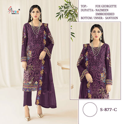 S-877 Shree Fabs Georgette Pakistani Salwar Suits