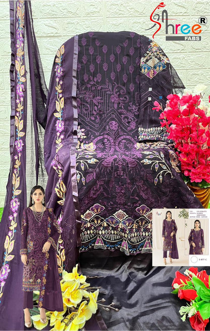 S-877 Shree Fabs Georgette Pakistani Salwar Suits