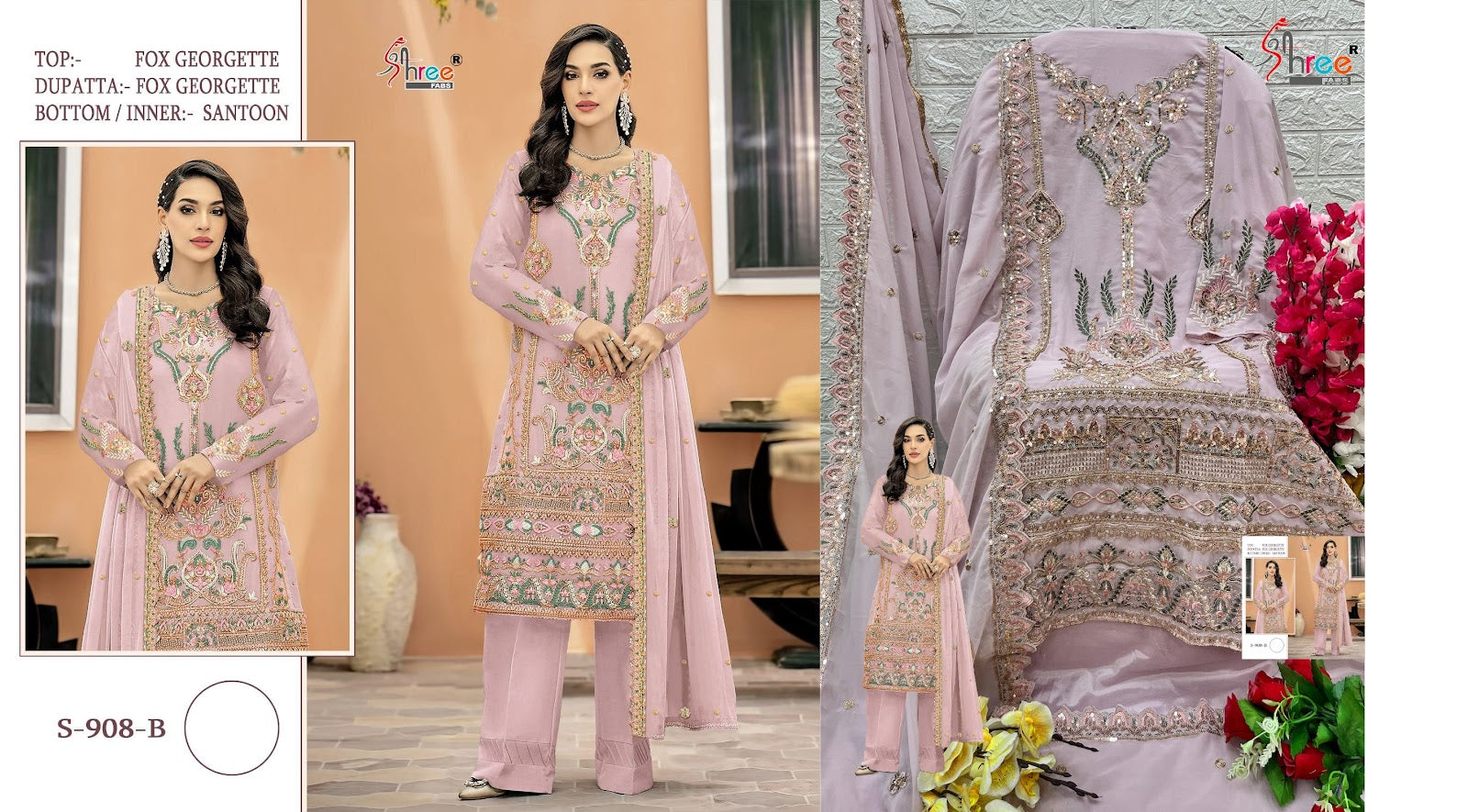 S-908 Shree Fabs Georgette Pakistani Salwar Suits