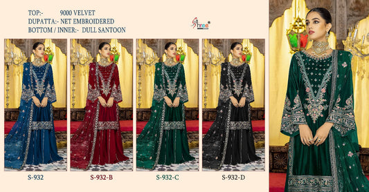 S-932 Shree Fabs Velvet Suits