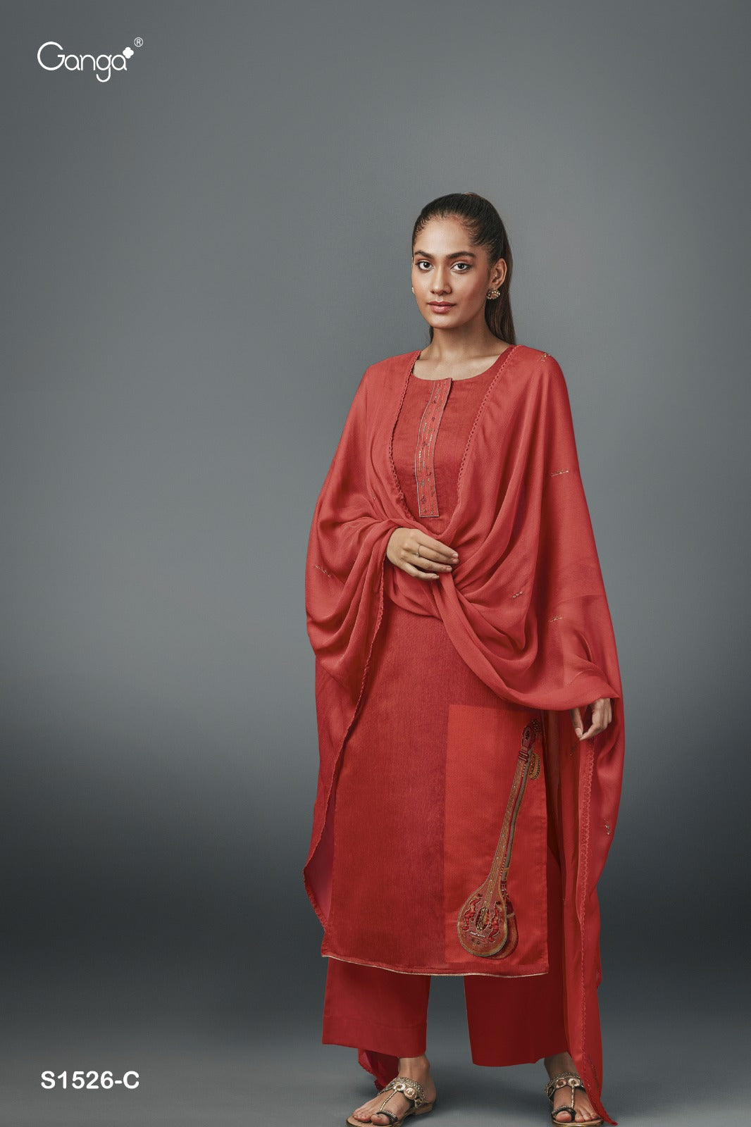 S1526 Neera Ganga Jacquard Plazzo Style Suits