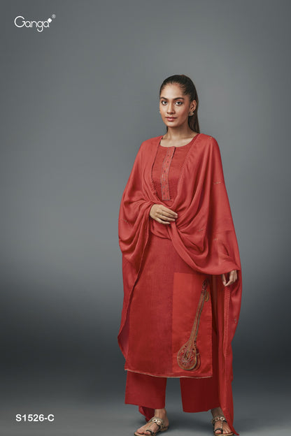 S1526 Neera Ganga Jacquard Plazzo Style Suits