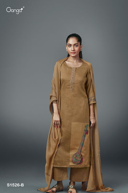 S1526 Neera Ganga Jacquard Plazzo Style Suits