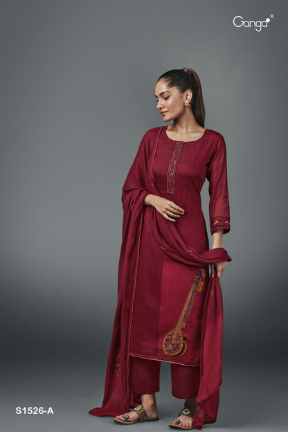 S1526 Neera Ganga Jacquard Plazzo Style Suits