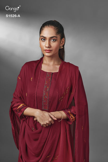 S1526 Neera Ganga Jacquard Plazzo Style Suits
