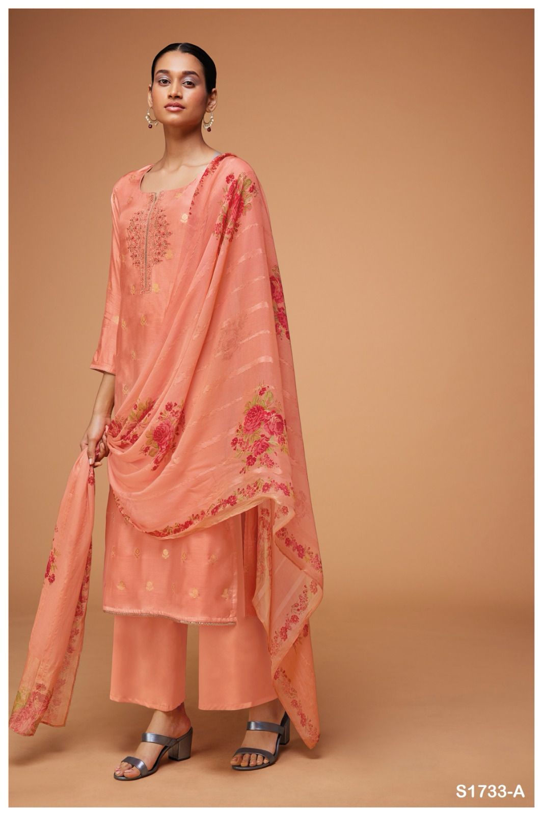 S1733-Ab Niharika Ganga Silk Plazzo Style Suits