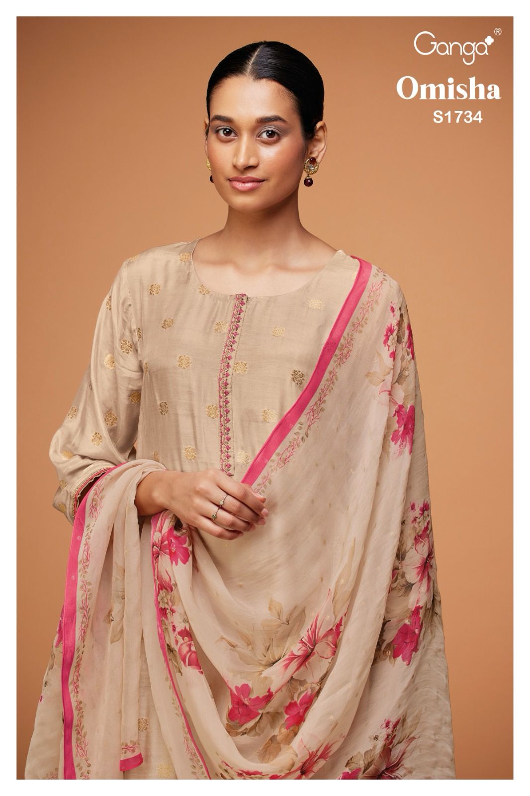 S1734-Ab Omisha Ganga Silk Plazzo Style Suits