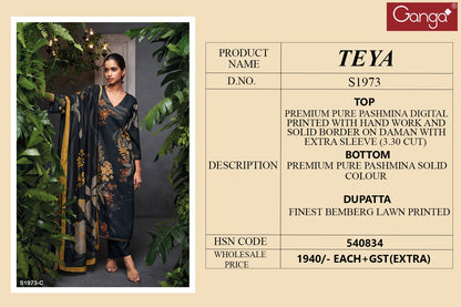 S1973-Abcd Teya Ganga Pashmina Suits