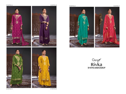 S1976-Abcdef Rivka Ganga Viscose Plazzo Style Suits