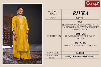 S1976-Abcdef Rivka Ganga Viscose Plazzo Style Suits