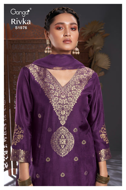 S1976-Abcdef Rivka Ganga Viscose Plazzo Style Suits