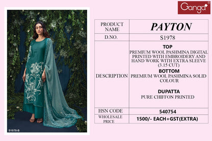 S1978-Abcd Payton Ganga Pashmina Suits