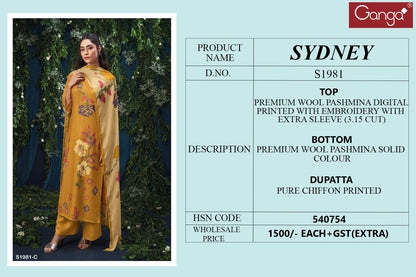 S1981-Abcd Sydney Ganga Pashmina Suits