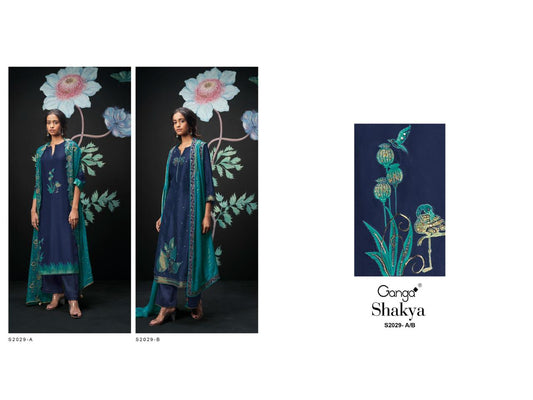 S2029-Ab Shakya Ganga Organza Plazzo Style Suits
