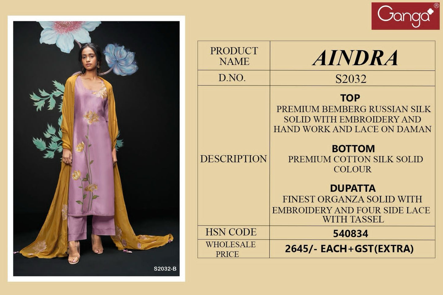 S2032-Ab Aindra Ganga Silk Plazzo Style Suits