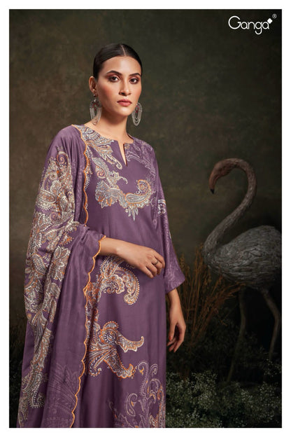 S2037-Abcd Saskia Ganga Wool Pashmina Suits
