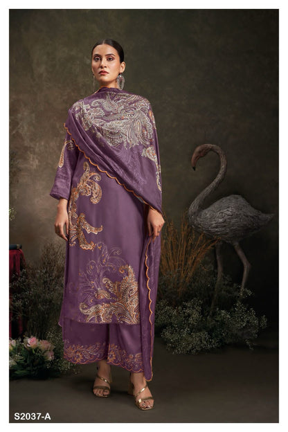 S2037-Abcd Saskia Ganga Wool Pashmina Suits