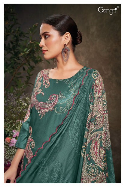 S2037-Abcd Saskia Ganga Wool Pashmina Suits