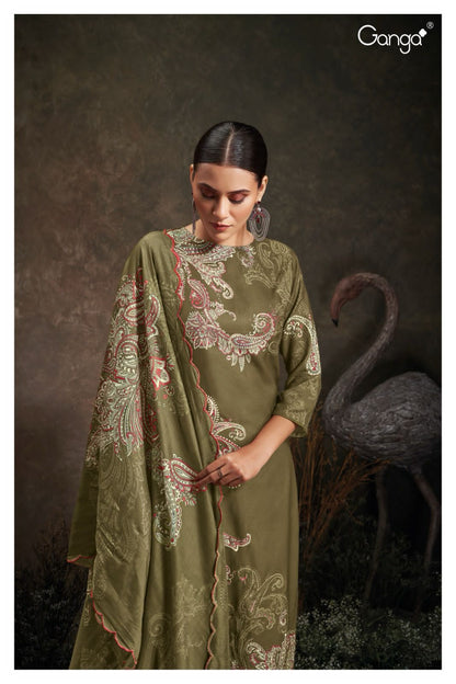 S2037-Abcd Saskia Ganga Wool Pashmina Suits