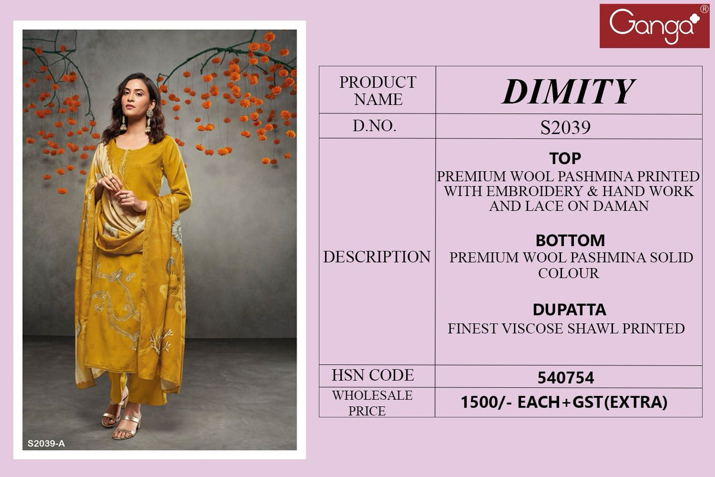 S2039-Abcd Dimity Ganga Pashmina Suits