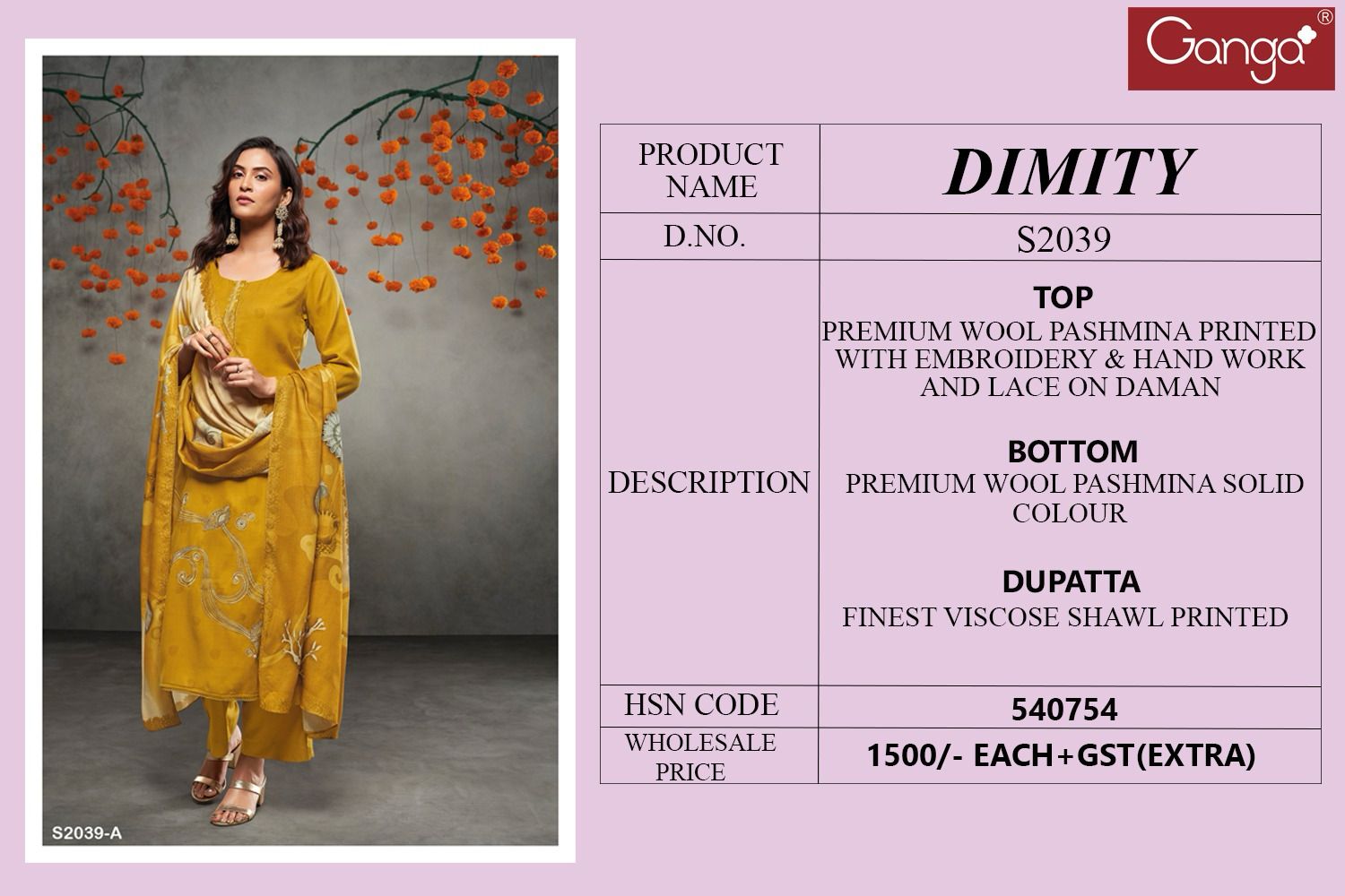 S2039-Abcd Dimity Ganga Pashmina Suits