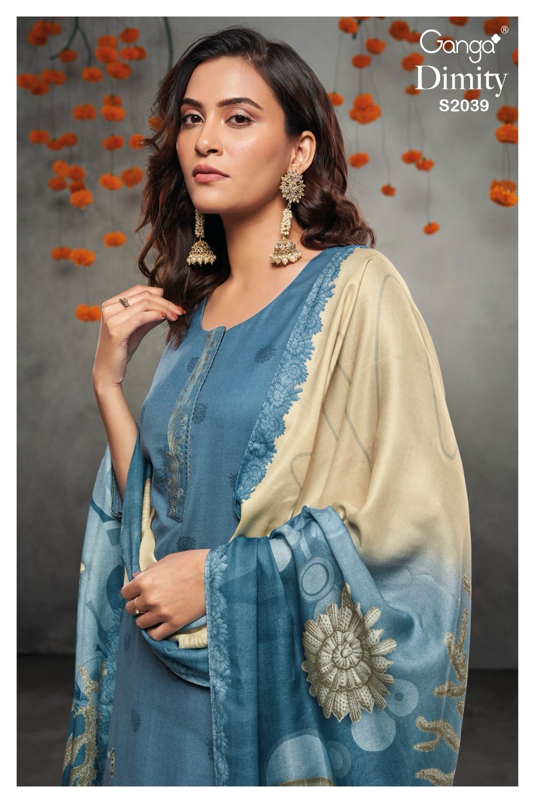 S2039-Abcd Dimity Ganga Pashmina Suits