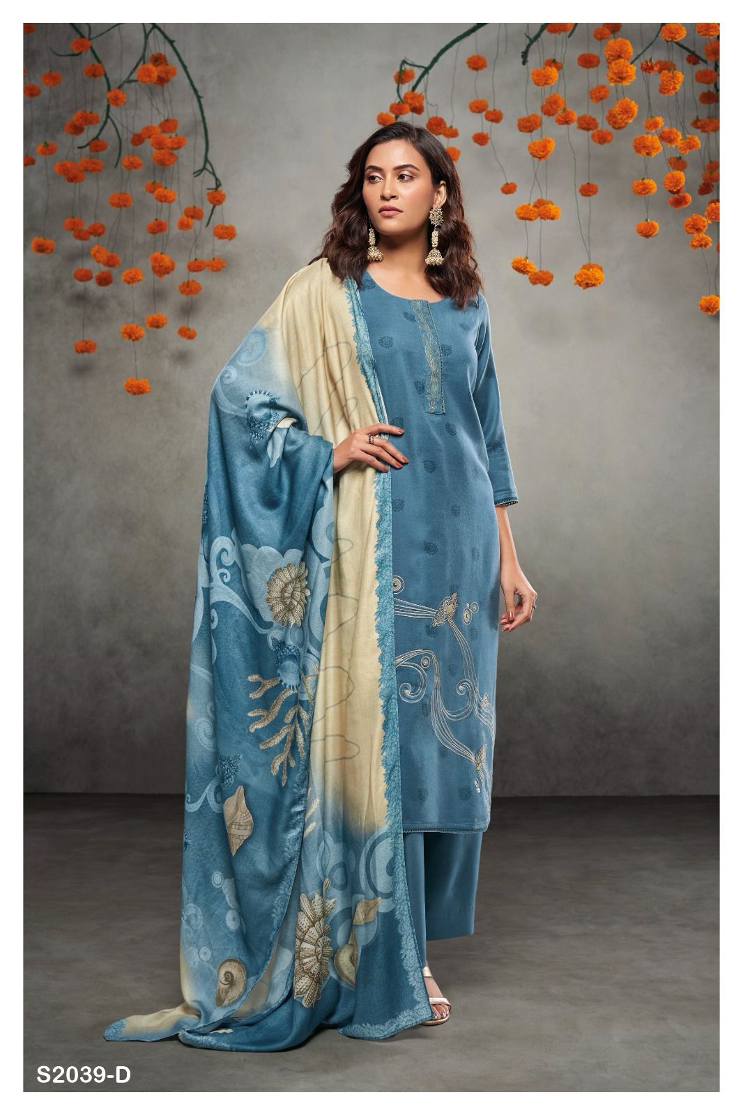 S2039-Abcd Dimity Ganga Pashmina Suits