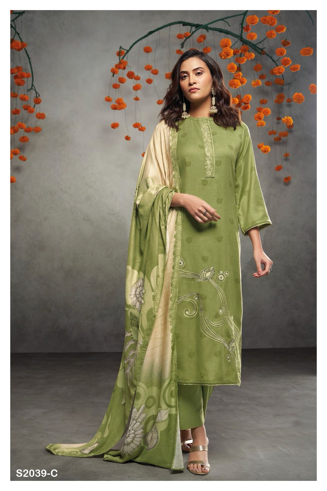 S2039-Abcd Dimity Ganga Pashmina Suits