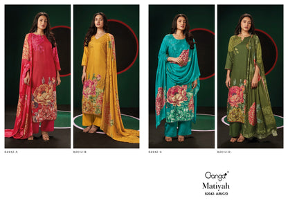 S2042-Abcd Matiyah Ganga Pashmina Suits