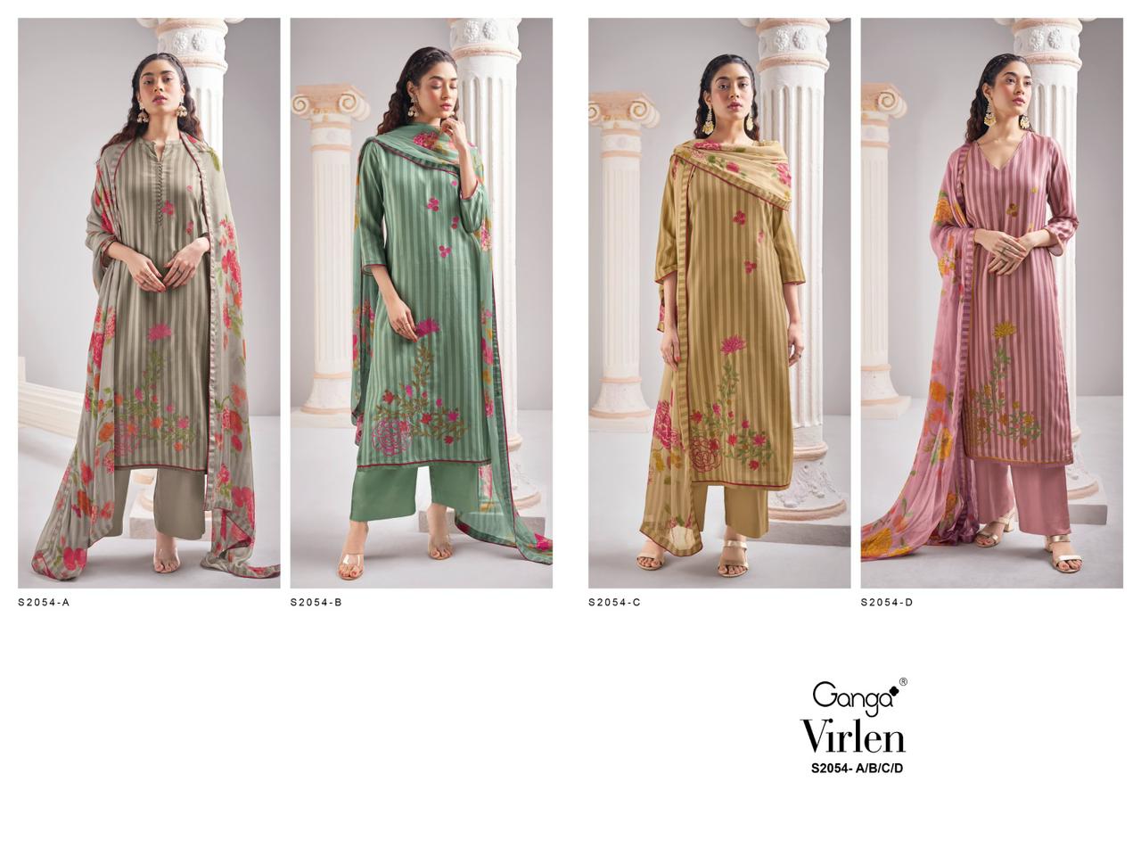 S2054-Abcd Virlen Ganga Pashmina Suits