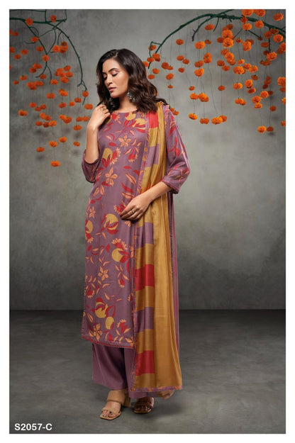 S2057-Abcd Sakura Ganga Pashmina Suits