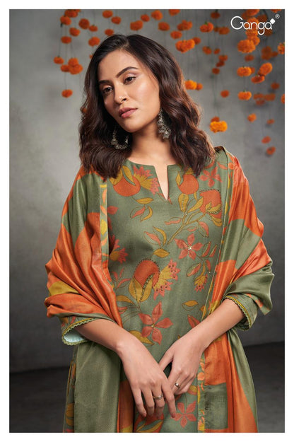 S2057-Abcd Sakura Ganga Pashmina Suits