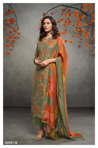 S2057-Abcd Sakura Ganga Pashmina Suits