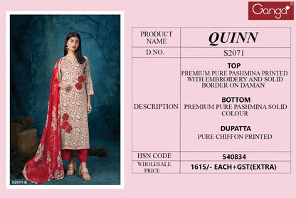S2071-Abcd Quinn Ganga Pashmina Suits