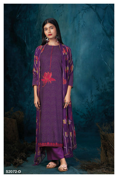 S2072-Abcd Taryn Ganga Pashmina Suits