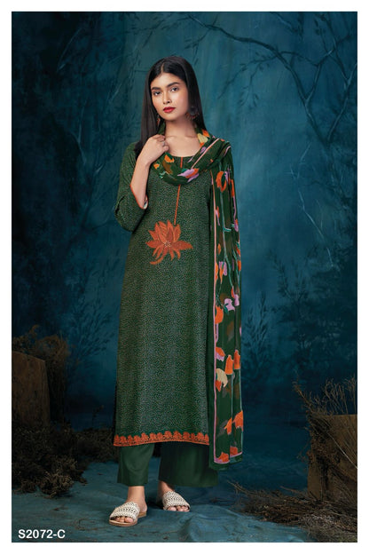 S2072-Abcd Taryn Ganga Pashmina Suits