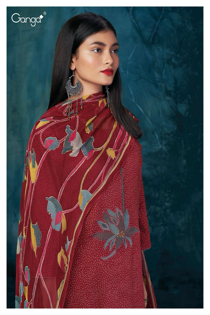 S2072-Abcd Taryn Ganga Pashmina Suits